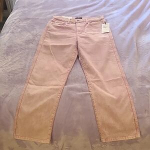 NWT 7 For All MANKIND 28 HW Cropped Straight Pink Jeans